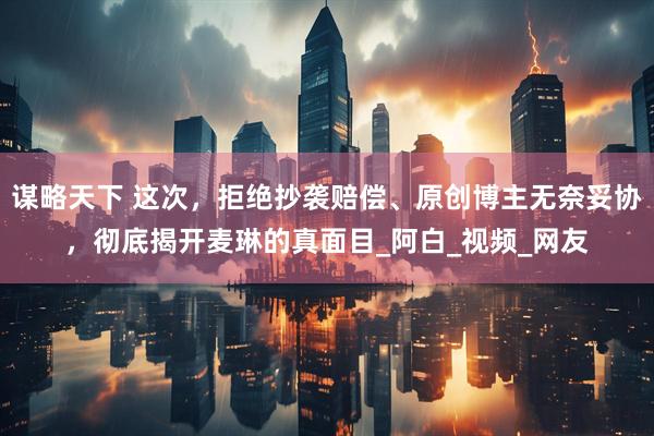 谋略天下 这次，拒绝抄袭赔偿、原创博主无奈妥协，彻底揭开麦琳的真面目_阿白_视频_网友
